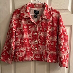 CR~VINTAGE~PINK BLAZER~FITTED~FLORAL~8